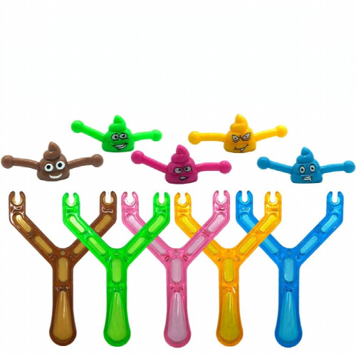 1pc Creative Tricky Funny Ejection Poop Slingshot Poop Vent Decompression Toy Random 1