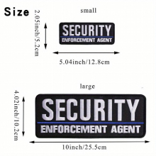 Security Enforcement Agent Embroideried Patch Applique Embellishment MIlitary Tactical Embroidery Patches With Hook And Loop