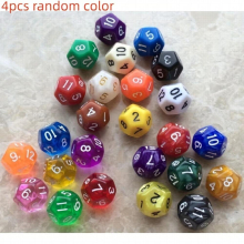 4pcs 12 Sided Sided Dice Number Dice Toy Game Counting Dice For Family Party And Unique Leisure Toys Creative Party Funny Random