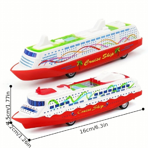 Toy Boat Model Pull Back Wheel Boat Model Kindergarten Activity Gift Prize 2