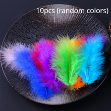 TL28438 - 10pcs Creative DIY Craft Kit: Bamboo Tube, Velvet Turkey Feather & Jewelry/Car Pendant Accessories (Random)