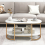 Costway Modern Faux Marble Coffee Table 2-Tier Rectangular Chic Cocktail Accent Table 9