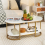 Costway Modern Faux Marble Coffee Table 2-Tier Rectangular Chic Cocktail Accent Table 5