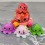 Flip Octopus Double sided Expression Parent child Set Funny Octopus Puppet Toy Keychain Ornament 10