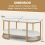 Costway Modern Faux Marble Coffee Table 2-Tier Rectangular Chic Cocktail Accent Table 2