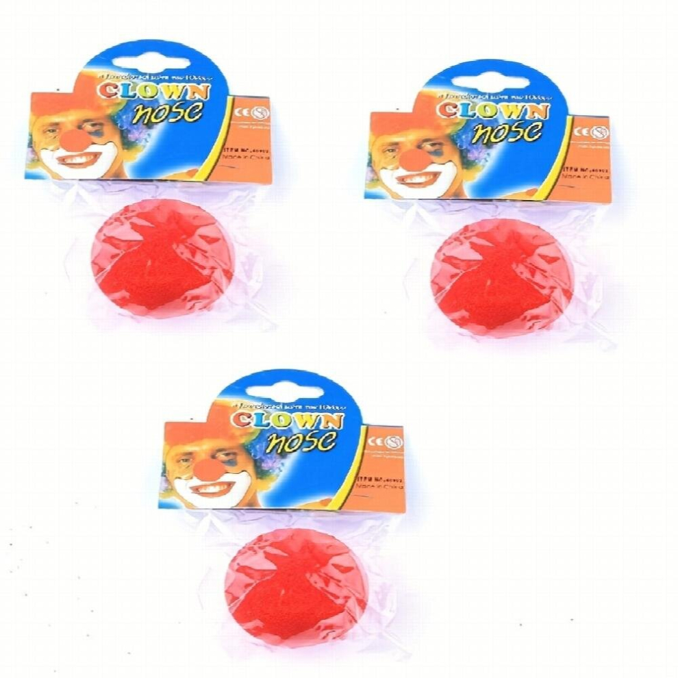 3pcs Clown Noses Clown Nose Sponge Ball Red Halloween Clown Performance Props Christmas Costume Party Red Circus Halloween Ball Funny Dress Up