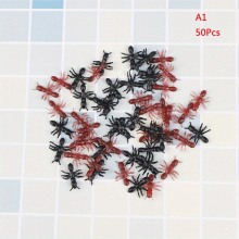 50 100 200Pcs Plastic Realistic Ants Halloween Pranks Joking Toys Decoration