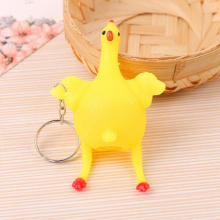 Creative Toy Funny Vent Chicken Keychain Squeeze Laying Hen Spoof Laying Hen Venting And Decompression Tricky