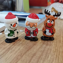 Santa Claus And Reindeer Clockwork Toys Santa Claus On Chain Jump Clockwork Toys Interactive Holiday Small Santa Claus Snowman Deer Bear Fabric Doll G