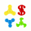8pcs Decompression Fidget Spinner Toy Creative Finger Spinner Plastic Mini Toy Decompression Small Toy 10