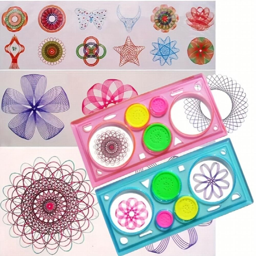 1Set Unlock Your Creativity With This Functional Spirograph Geometric Ruler Perfect For Learning Art Random 2