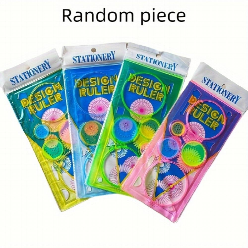 1Set Unlock Your Creativity With This Functional Spirograph Geometric Ruler Perfect For Learning Art Random