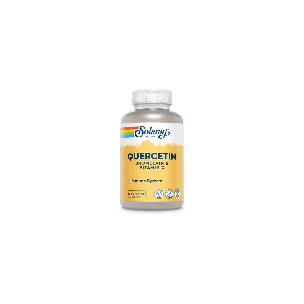 Solaray Quercetin Bromelain and Vitamin C - Immune System - Lab Verified - Vegan - Gluten Free - 120 VegCaps