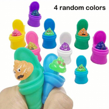 4pcs Funny Toilet Poop Toys PVC Creative Squeeze Colored Poop Toy Carry Around Knead Pranks Jokes Tricky Toy Random Funny