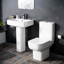 Nes Home Rimless Toilet Pan and 560 mm Full Pedestal Basin