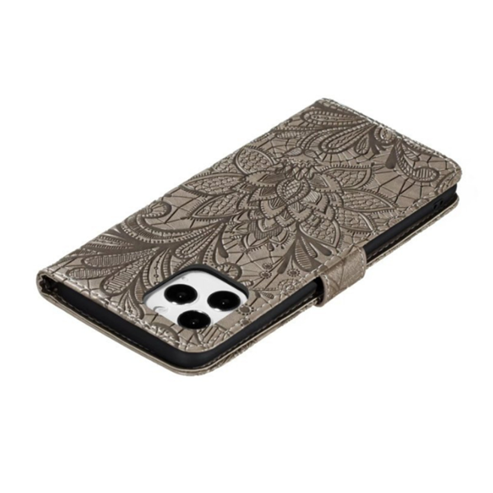 C54 Smartphone Lace Embossed Magnetic Suction Case For Iphone 13Mini 5.4 Inch Gray 766261953843