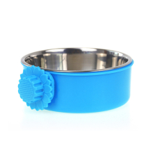 S05 Large Blue Pet Detachable Hanging Cage Slow Food Bowl Thickened Fixed Drinking Fountain Supplies for Cats and Dogs