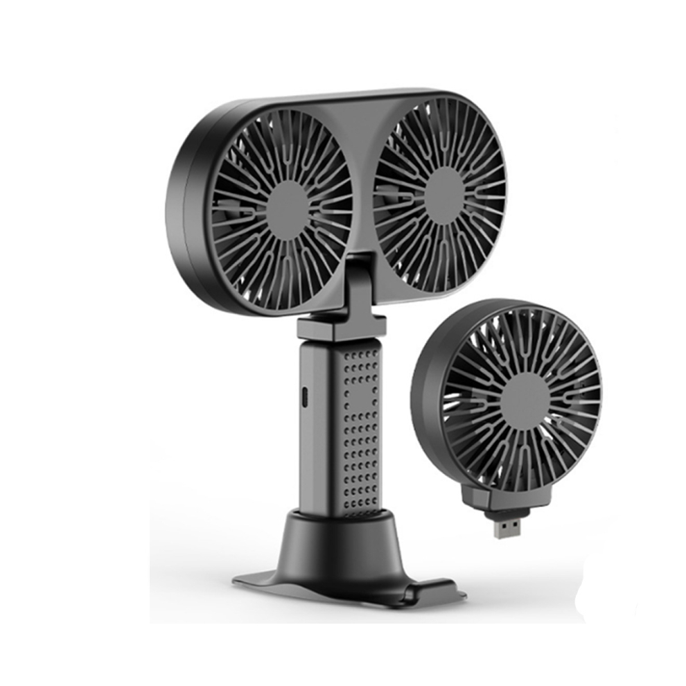 F05 Desktop Single And Double Head Portable Charging Handheld Small Fan Mini Usb Cooling Device With Mobile Phone Bracket Base 700000362220