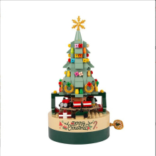 Vintage Christmas Tree Accumulation Wooden Box Exquisite Hand Music Box