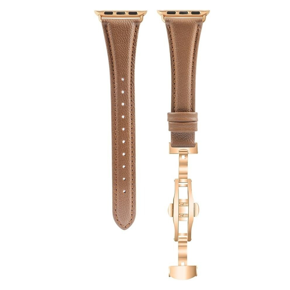 Suitable For Apple Watch Strap Pu Leather Comfortable Butterfly Buckle For Iwatch 76543 Se 42/44/45Mm Not,Specified 766261988579