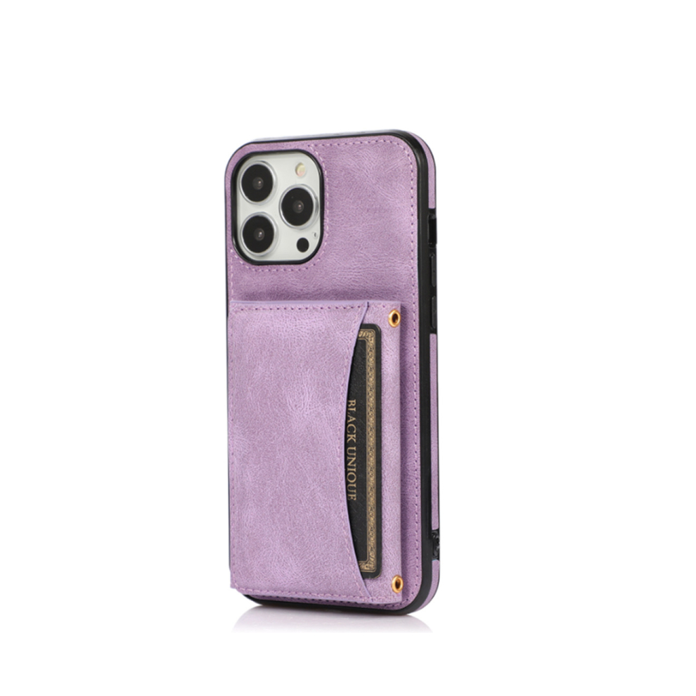 C54 Phone Leather Case Protection Bumper Wallet Folding Protective Case For Iphone 14 Pro Max Purple 700000356755