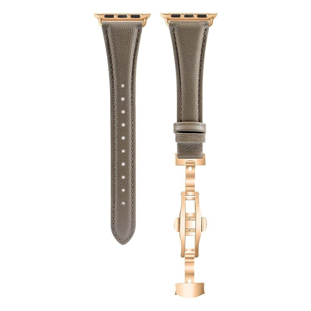 Suitable For Apple Watch Strap Pu Leather Comfortable Butterfly Buckle For Iwatch 76543 Se 42/44/45Mm Not,Specified 766261988548