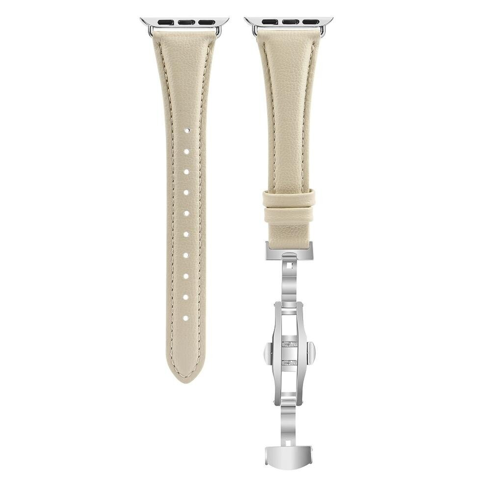 Suitable For Apple Watch Strap Pu Leather Comfortable Butterfly Buckle For Iwatch 76543 Se 42/44/45Mm Not,Specified 766261988531