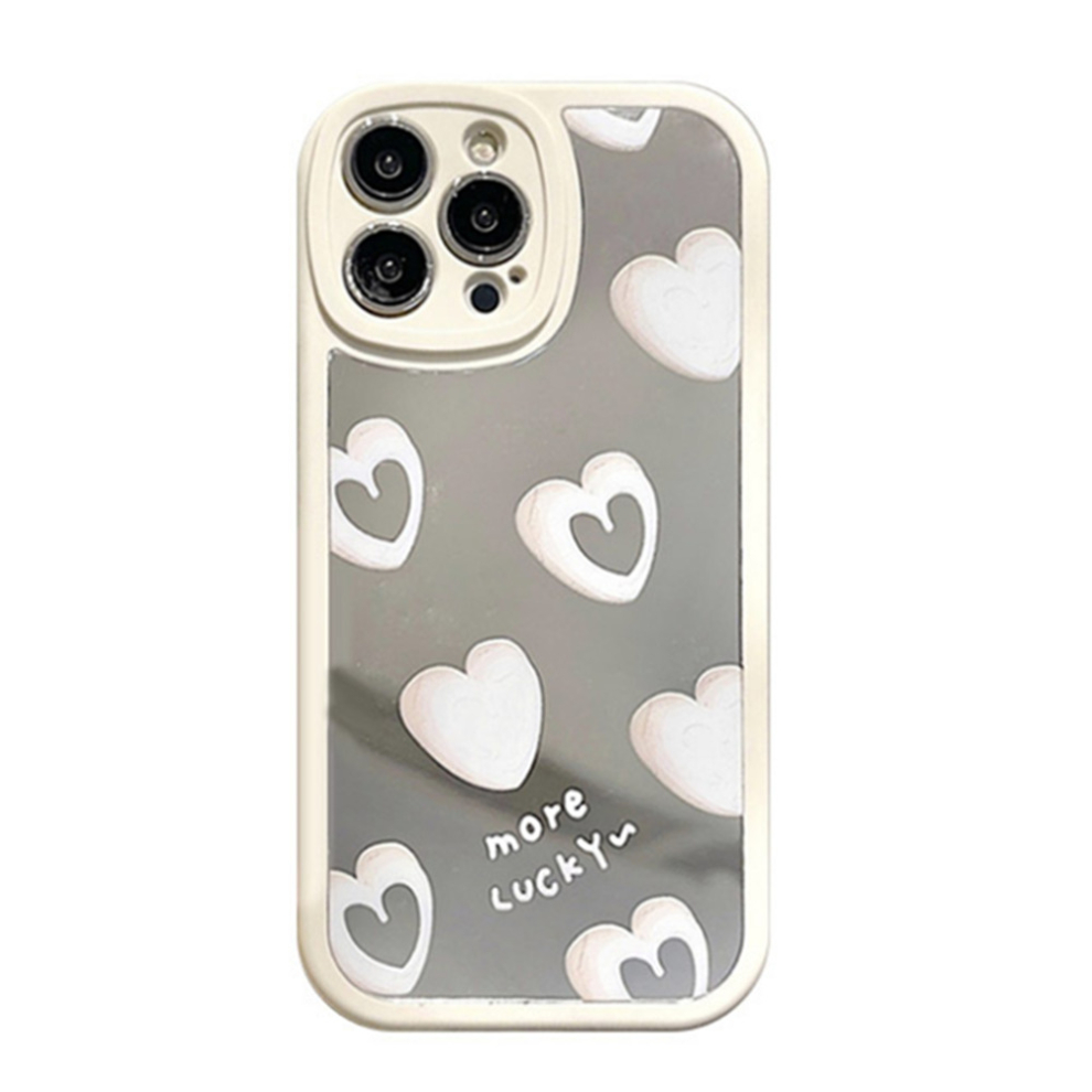 P18 Girl Mirror Phone All-Pack Cover Soft Case For Iphone 14 Plus White 766261758059