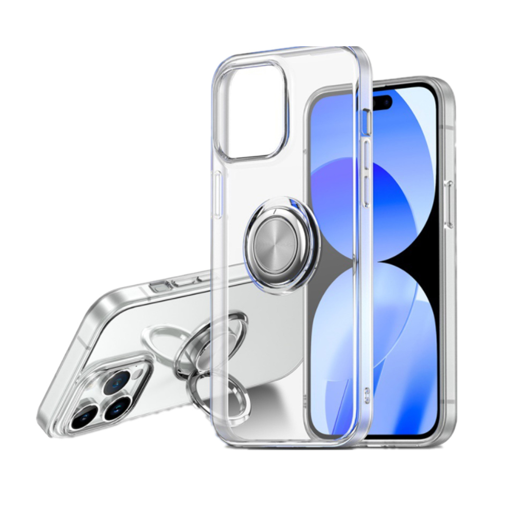 016 Transparent Phone Case Ring Holder Soft Case For Iphone15 Pro 766261992866