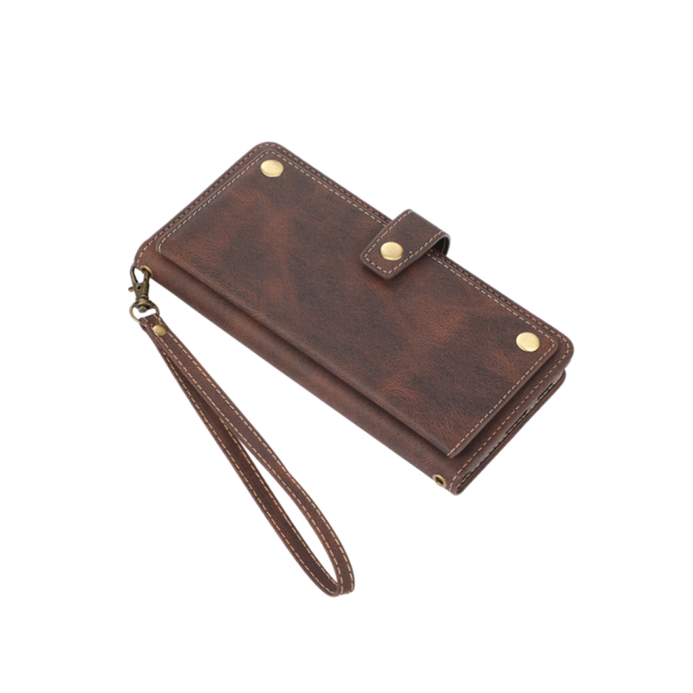 C65 Mobile Phone Card Holster Flip Folding Protective Cover Protection Bumper For Iphone 14 Pro Max Brown 700000357196