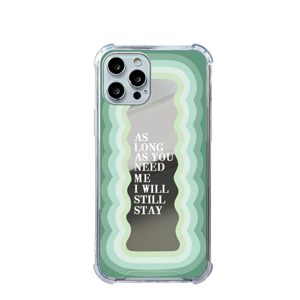 P23 Mirror Wavy Smartphone Protective Case Back Cover For Iphone 14 Pro Max Green 766261758271