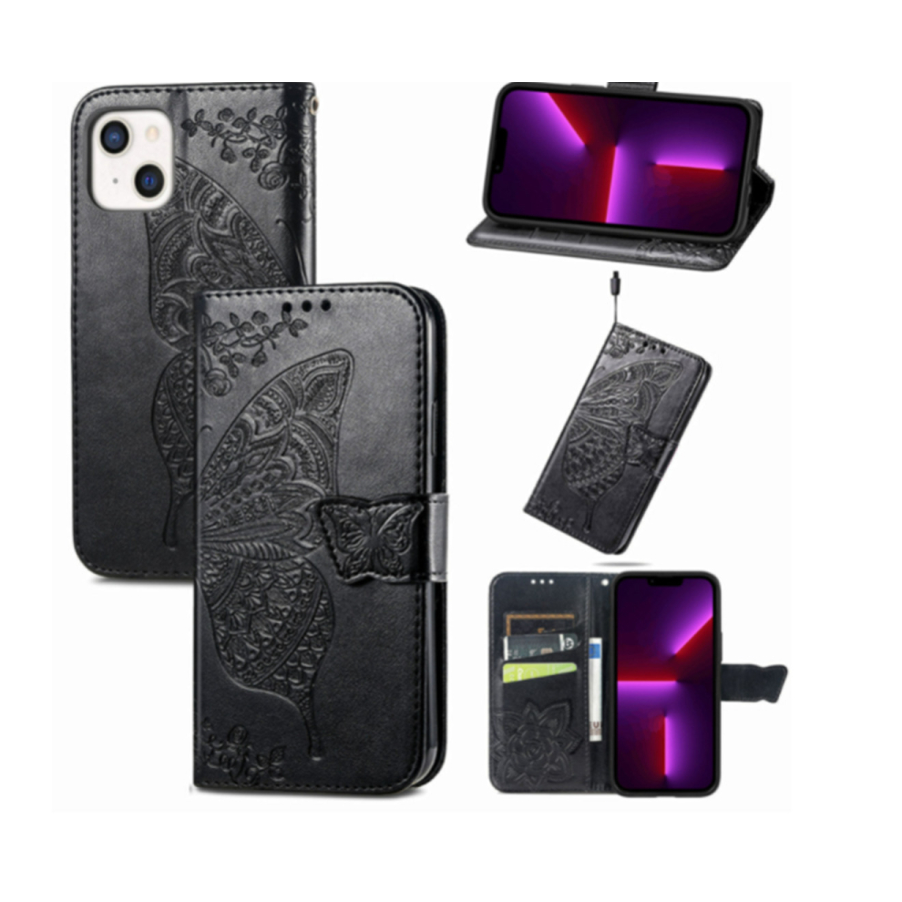 J26 Butterfly Case Magnetic Card Flip Wallet Purse Phone Case For Iphone 14Pro 6.1 Inch 766261986308