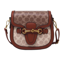 Shopping Retro Cross-body Saddle Bag Patchwork Color One-shoulder Handbag Female