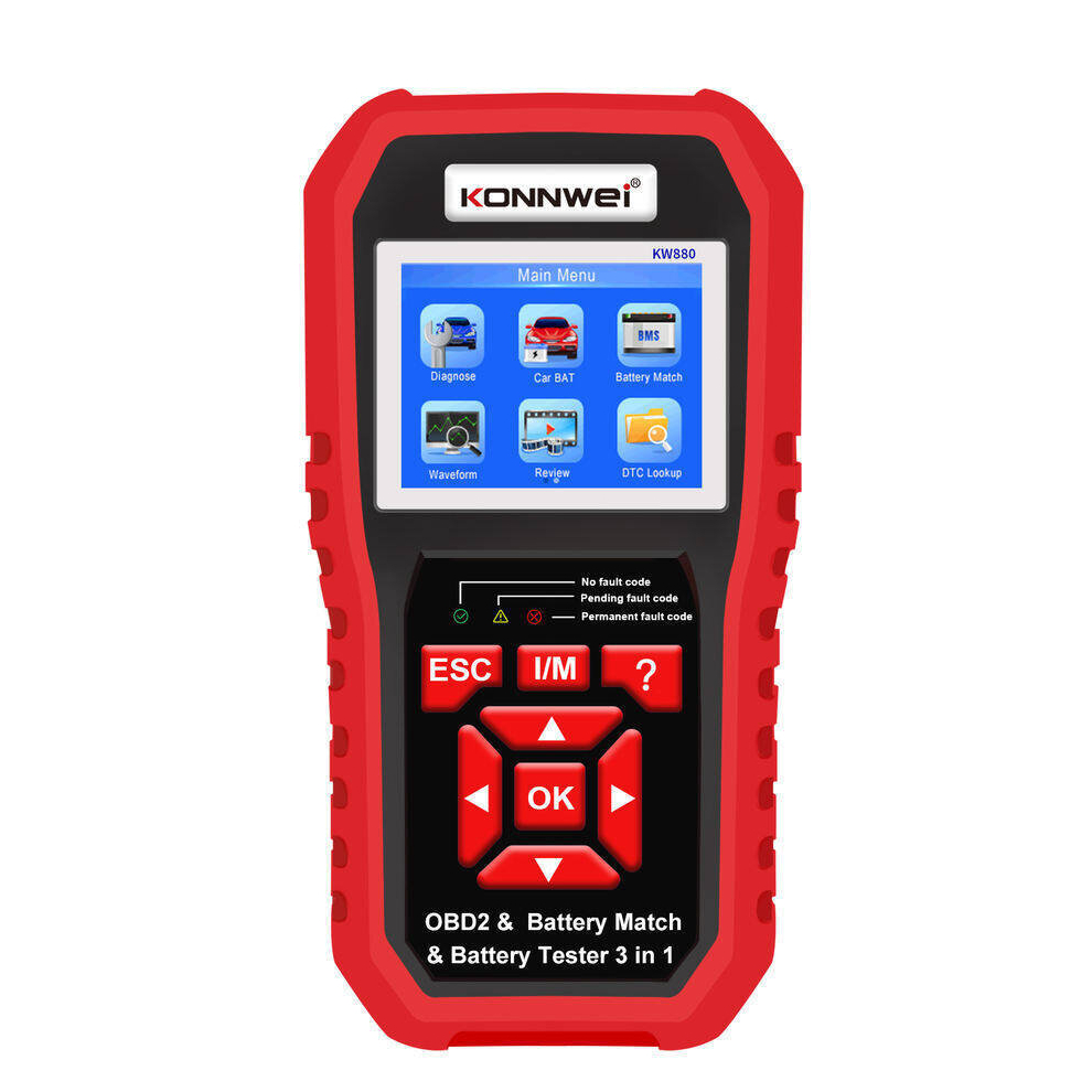 Kw880 Automobile Fault Diagnosis Instrument Detection+Automobile Battery Detection Instrument+Battery Matching Three In One 766261995546