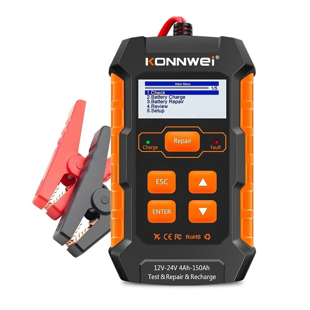 Kw520 Automobile Battery Detector Repair Charging Analyzer Support For 12V 24V Battery Capacity Tester 766261995560