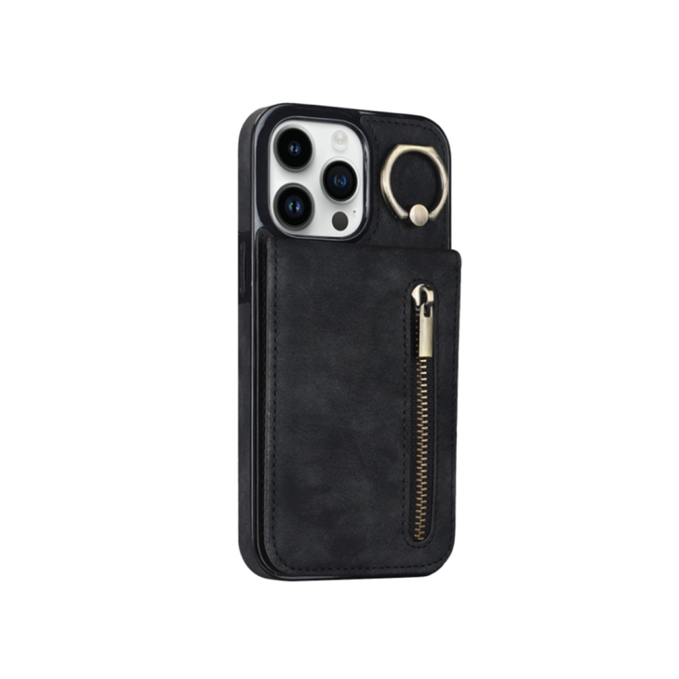C57 Zipper Smartphone Holster Protective Phone Case For Iphone 13Mini 5.4 Inch Black 766261953966