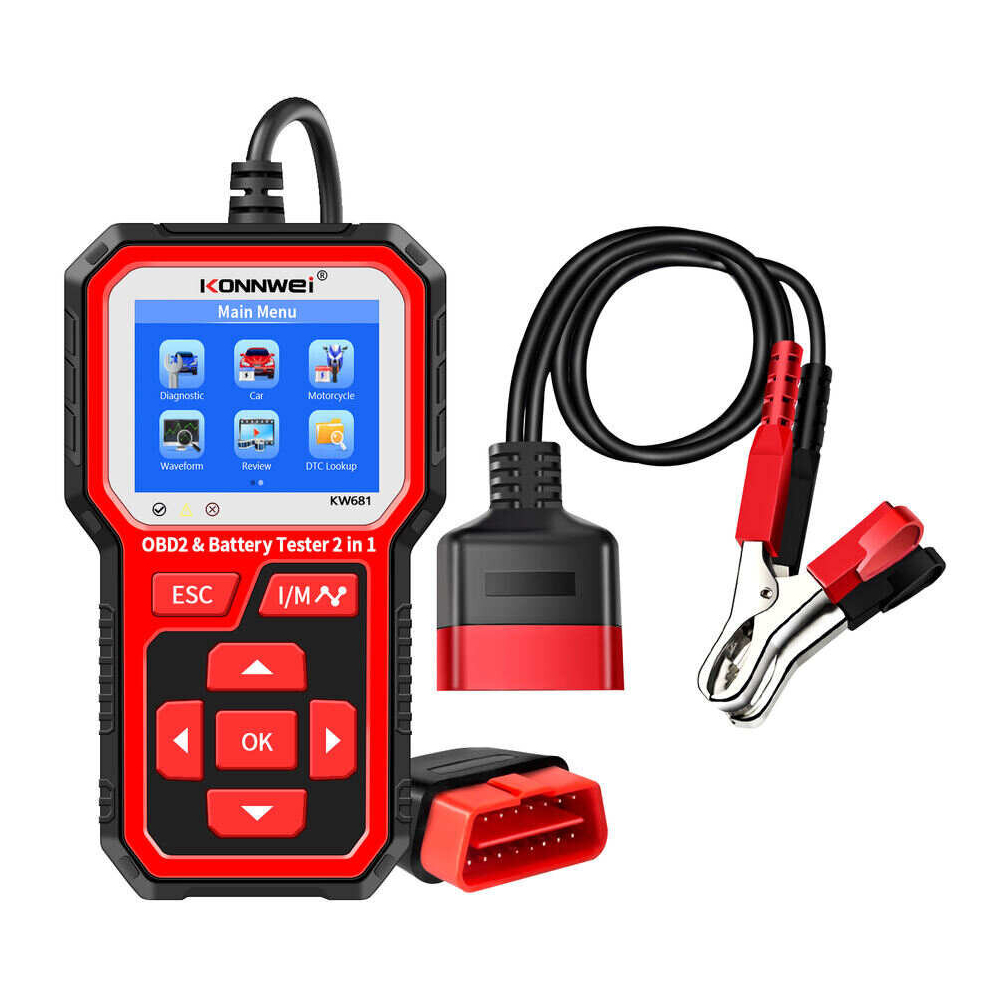 Kw681 2-In-1 V6-12V Automotive Battery Tester Automotive Fault Diagnosis Instrument Battery Tester 766261995621
