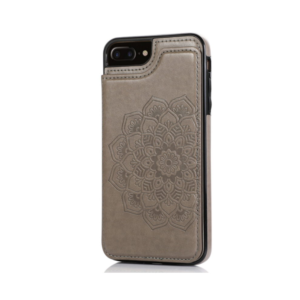 C34 Mandala Embossed Smartphone Case Protection For Iphone 14 6.1 Inch Grey 766261953034