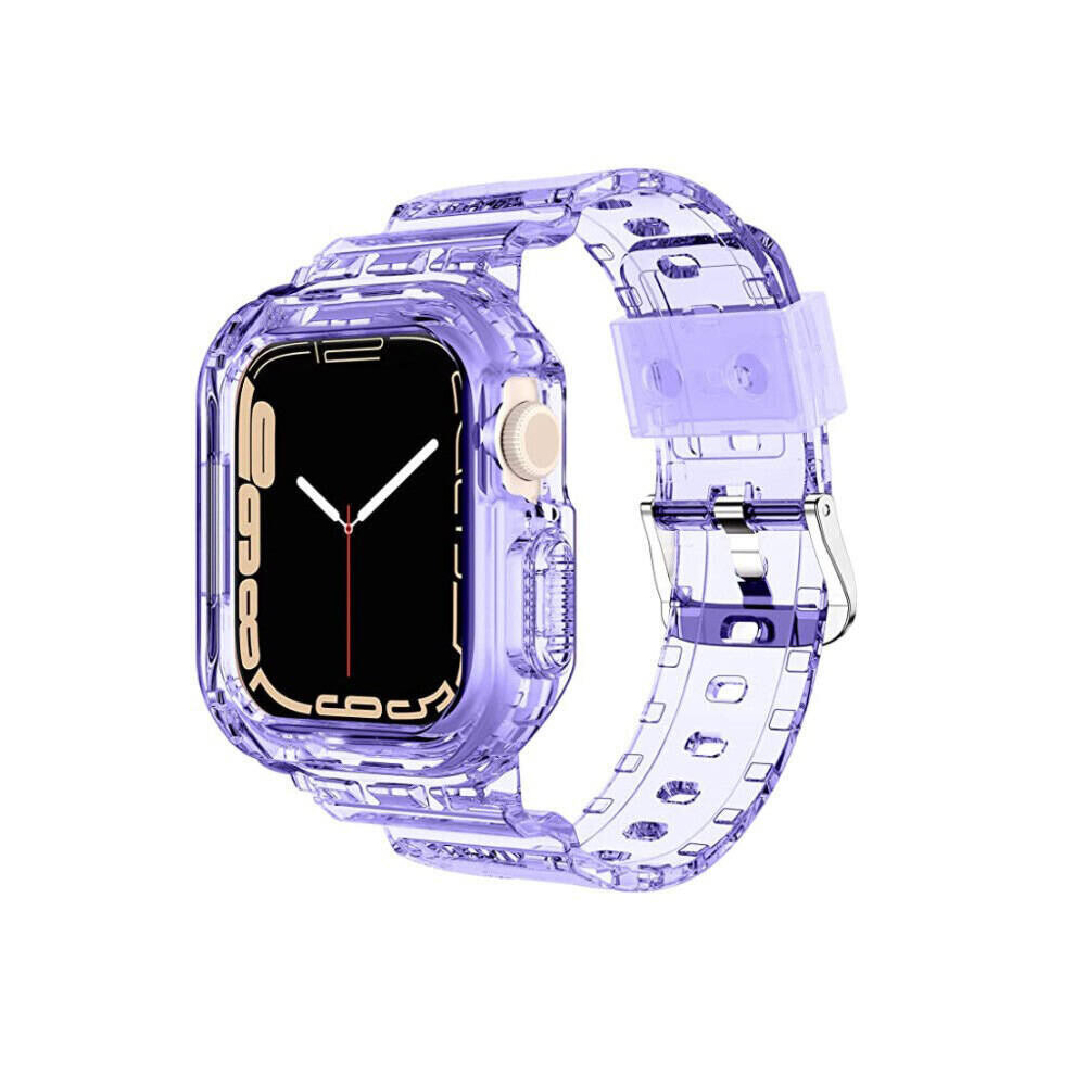 Suitable for Apple Watch Series 8 Watch 4567 Universal Glacier Transparent One Piece TPU Strap 42/44/45mm