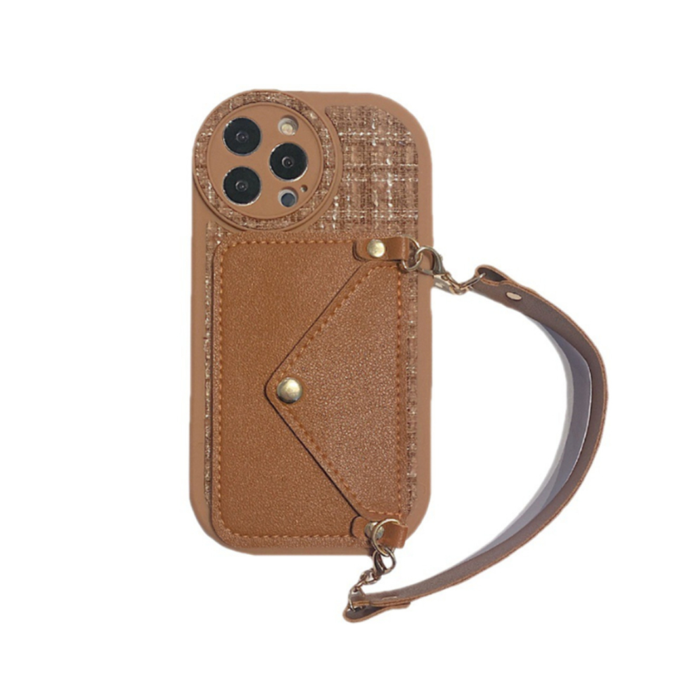 C31 Smartphone Silicone Hand Carrying Purse Case For Iphone 14 6.1 Inch Brown 766261952914