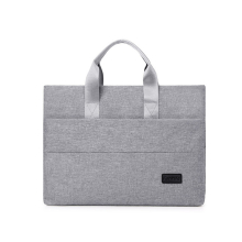 B19 14-inch Gray Outing Notebook Tablet Bag Simple Business Commuter Macbook Handbag Briefcase for Men and Women