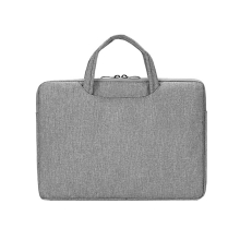 B22 15 Inch Gray Outing Notebook Tablet Zipper Bag Simple Business Work Macbook Handbag Briefcase for Men and Women