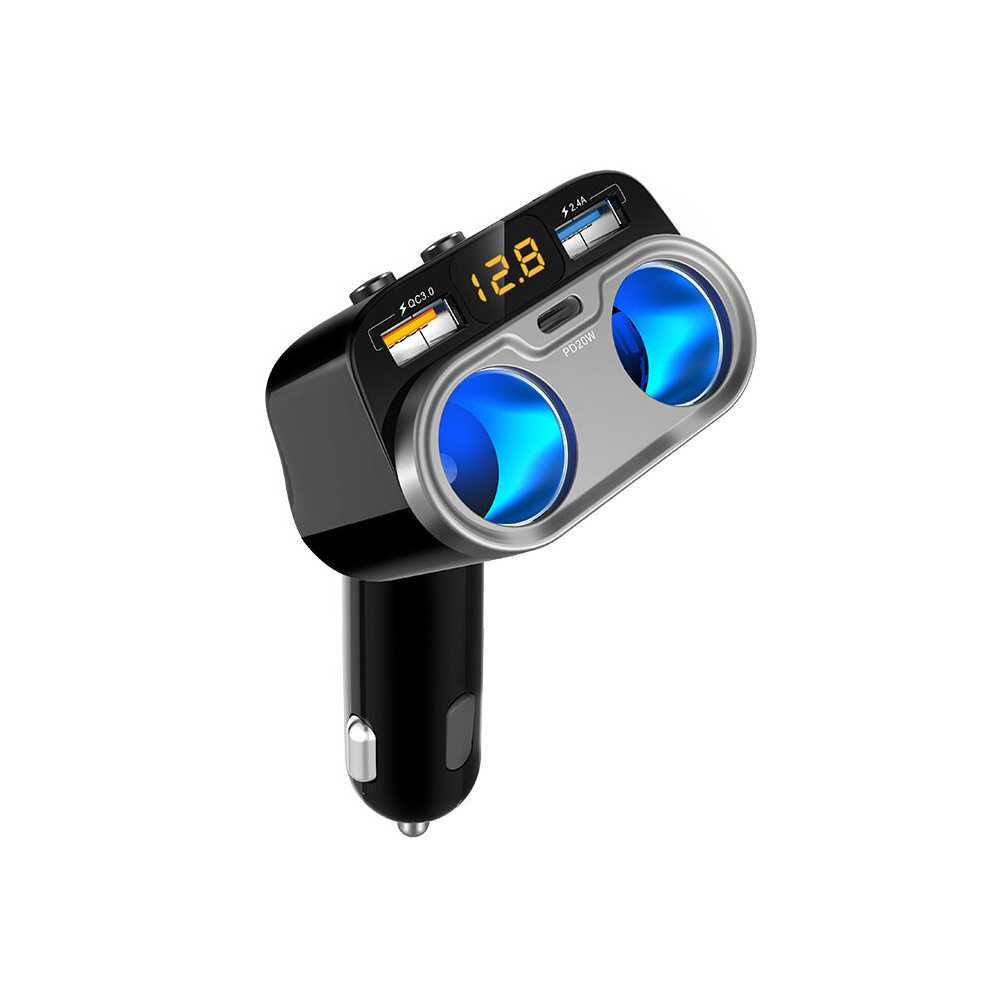 C47pq High-Power 20W Vehicle-Mounted Pd Charger With One Split And Two Cigarette Lighters 2.4A Vehicle-Mounted Usb Fast Charging Qc3.0 766261522322