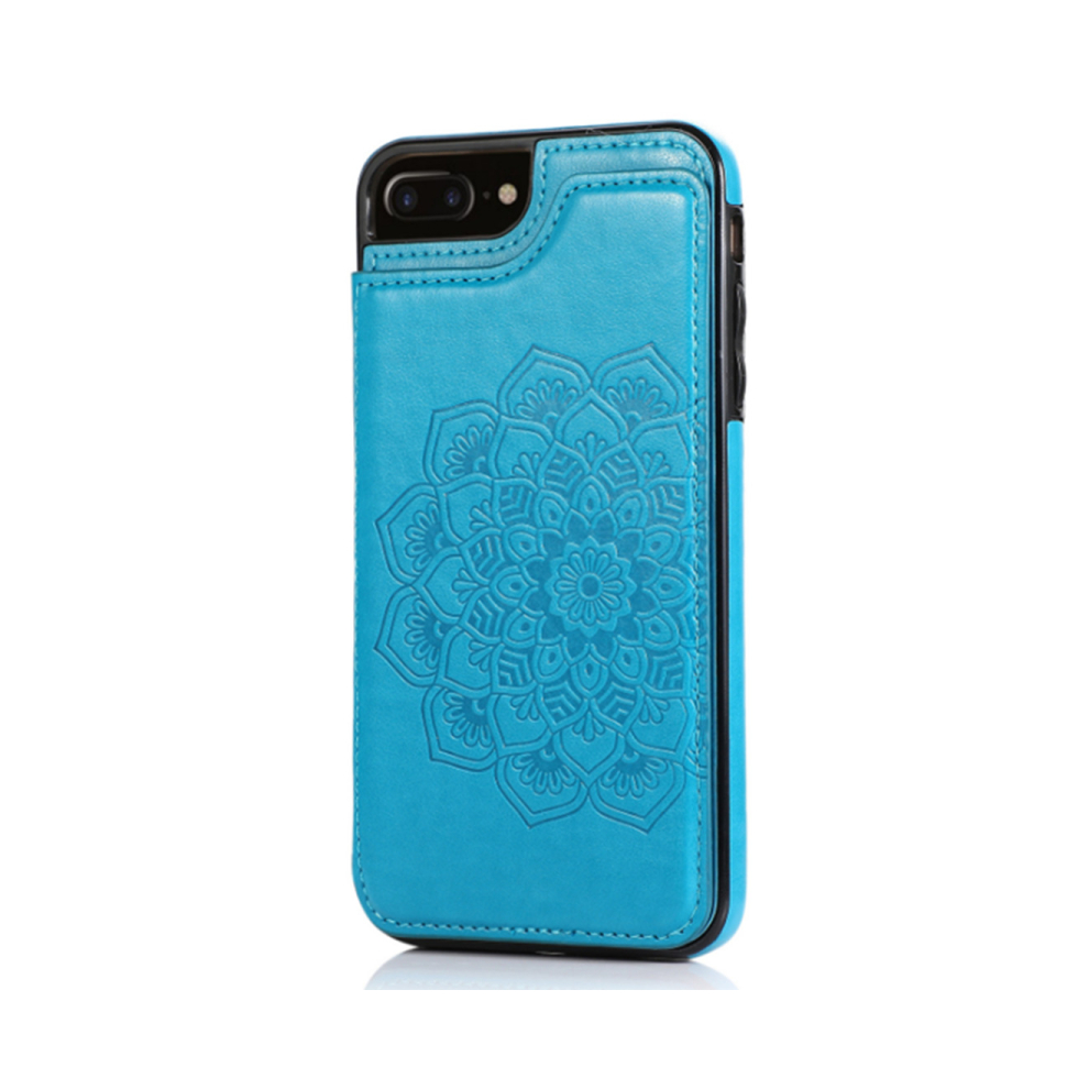 C35 Mandala Embossed Smartphone Holster Protection For Iphone 14 6.1 Inch Blue 766261953072