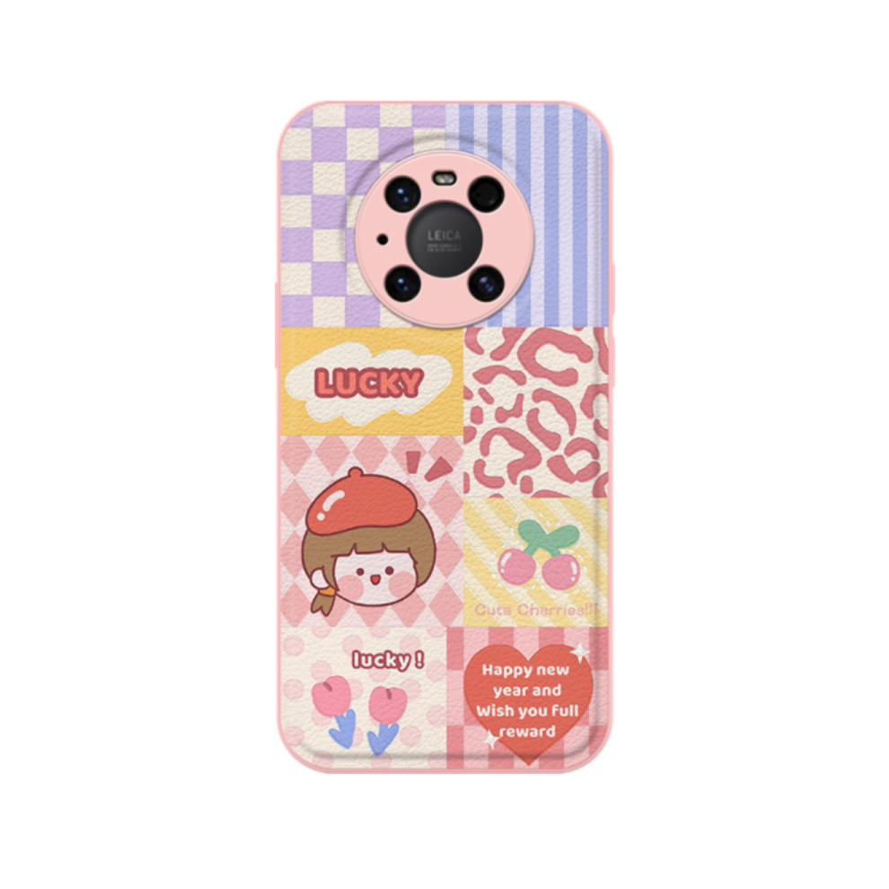 018 Cute Pu Leather Cartoon Fresh Phone Case Anti Drop Protective Cover For Huawei Mate40 766261989941
