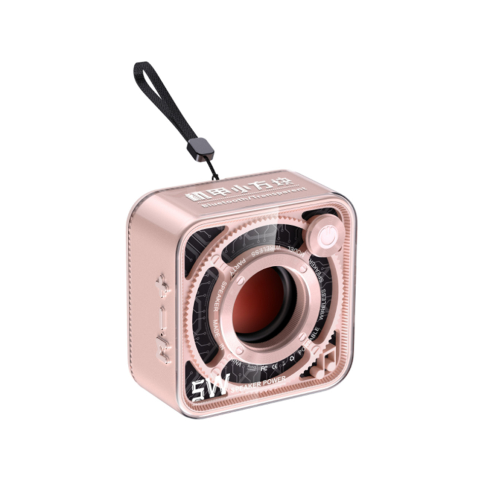 Transparent Mecha Stereo Sound Speaker Bluetooth Wireless Audio Player Speaker (Pink) Pink 766261982133