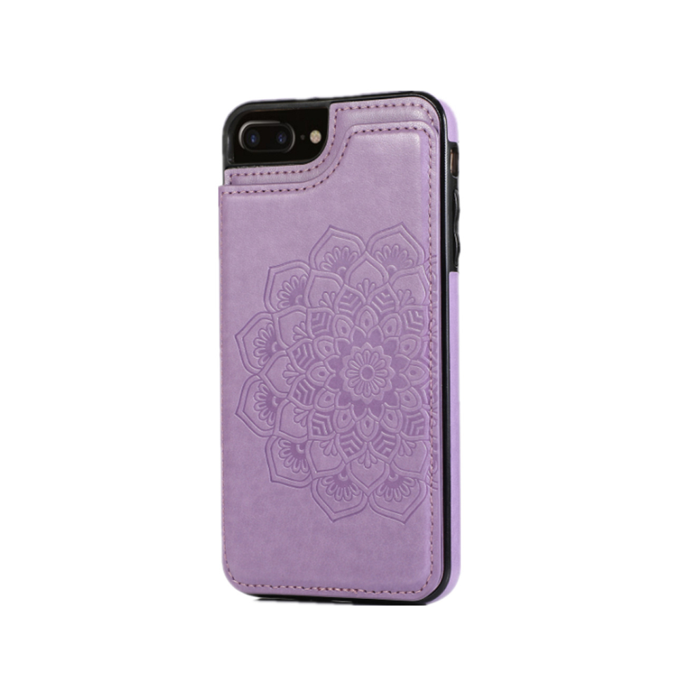 C47 Smartphone Mandala Embossed Protective Case For Iphone 14 Plus 6.7 Inch Purple 766261953560