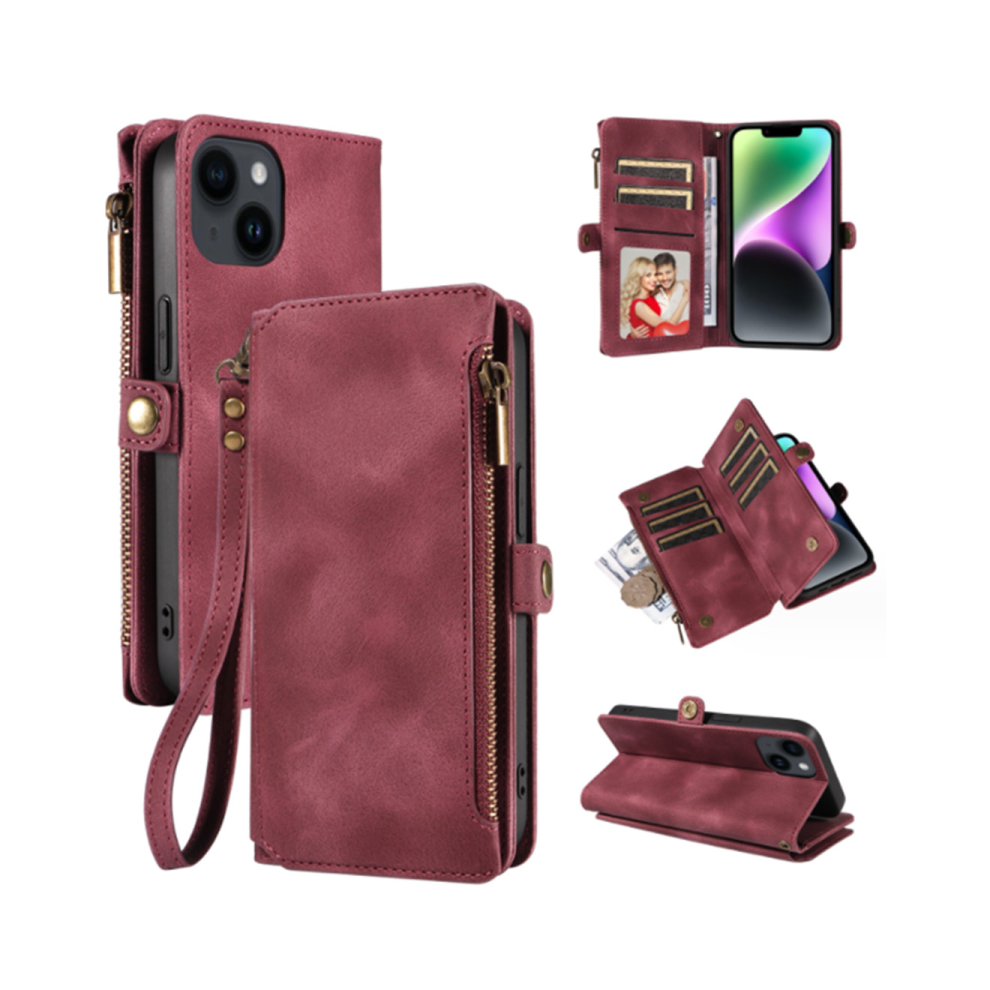 033 Flip Zipper Wallet Phone Case For Iphone15 Pro Max 766261993566