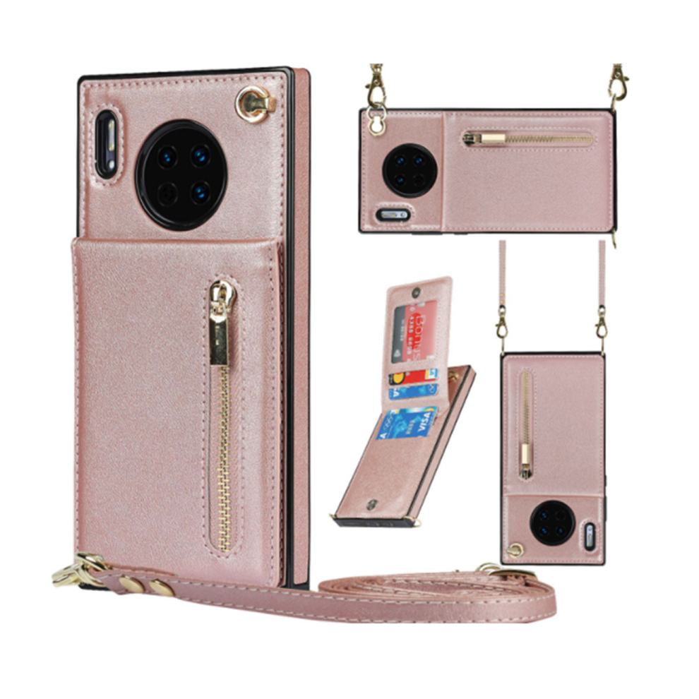 024 Crossbody Phone Case Wallet Phone Protective Case Zipper Pu Leather Case For Huawei Mate 40 Pro 766261990077