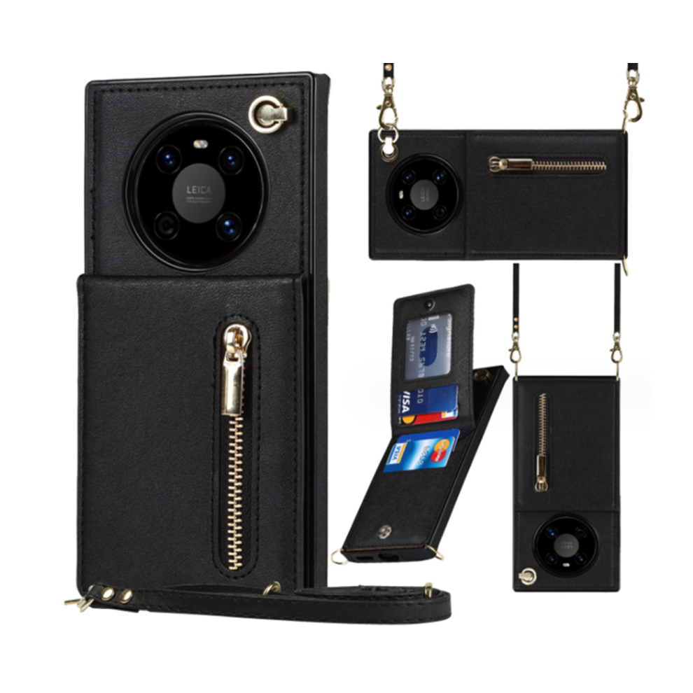021 Crossbody Phone Case Wallet Phone Protective Case Zipper Pu Leather Case For Huawei Mate 40 Pro 766261990015